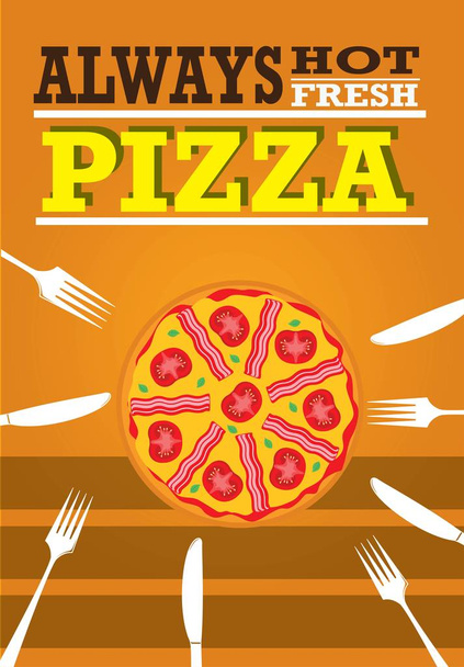 hot pizza banner - Vector, Image