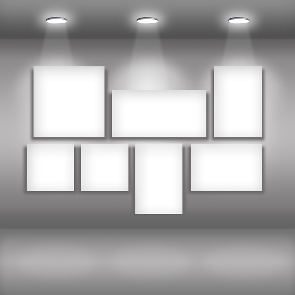 Spotlights in gallery interior - Foto, imagen