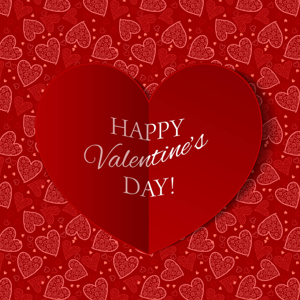 Happy Valentines Day lettering Greeting Card. Vector illustration - Διάνυσμα, εικόνα