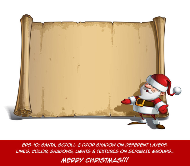 Happy Santa Scroll - Invito con le mani aperte
 - Vettoriali, immagini
