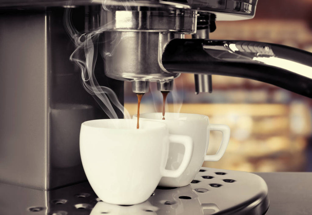 making espresso in coffee machine - Photo, Image