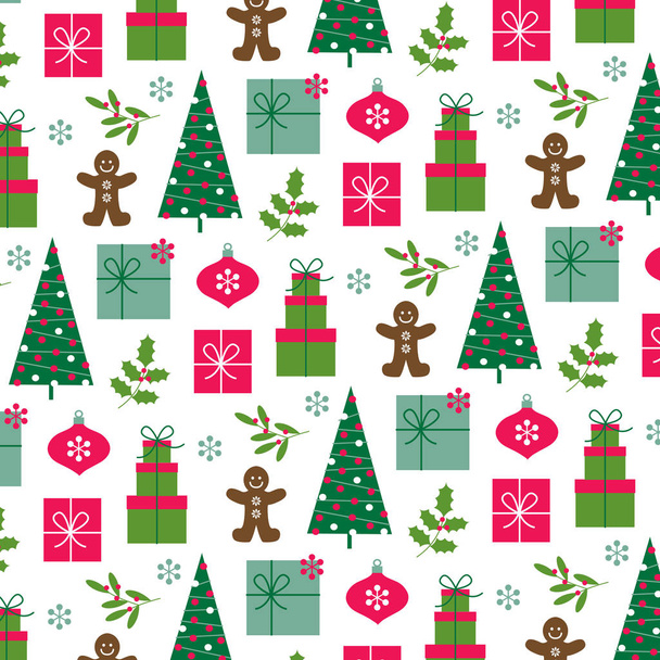 шаблон рождественских подарков
 - Вектор,изображение