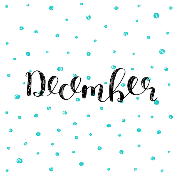 December. Brush lettering illustration. - Vector, afbeelding
