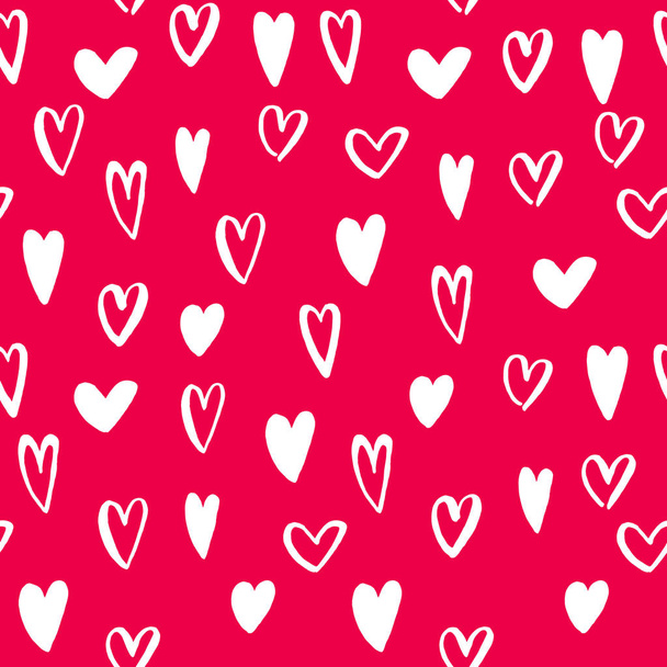 バレンタインデーの背景美術のパターンをシームレスなベクトルのハートのアイコン - ベクター画像