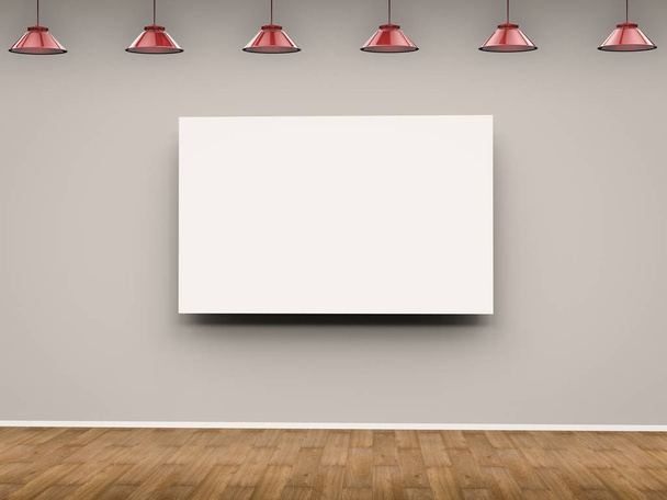 белый пустой каркас с подвесными лампами висит
 - Фото, изображение