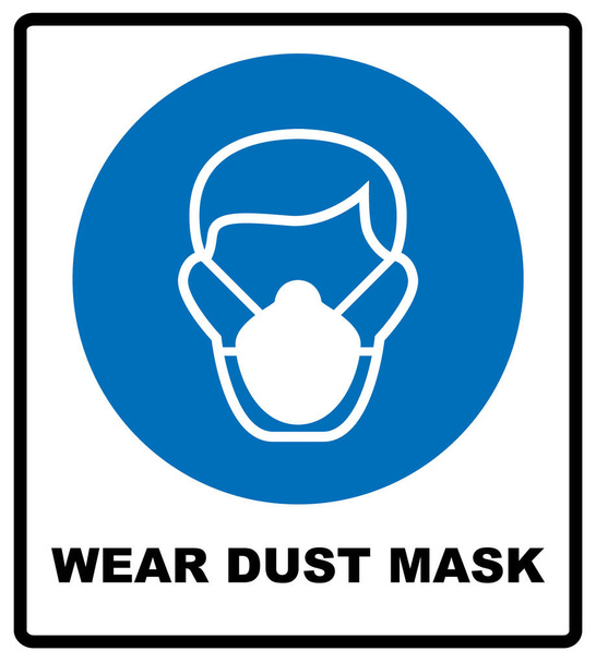 Sinal de segurança, use máscara de poeira
 - Vetor, Imagem
