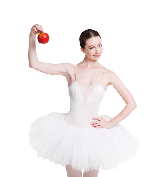 Piękne ballerine z apple na białym tle - Zdjęcie, obraz