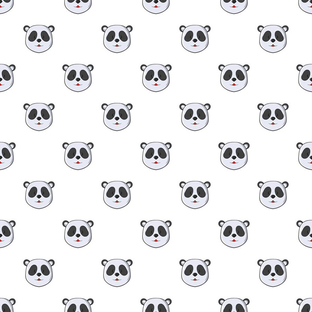 Head of panda pattern, cartoon style - Vector, afbeelding