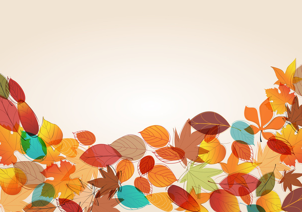 Ilustración colorida de hojas de otoño
 - Vector, imagen