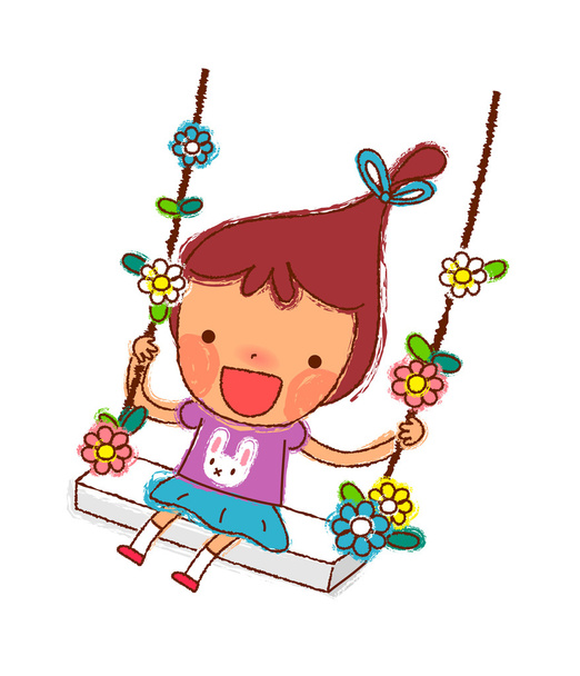 Portret van meisje swingen - Vector, afbeelding