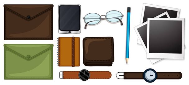 Different types of stationaries set - Vector, Image