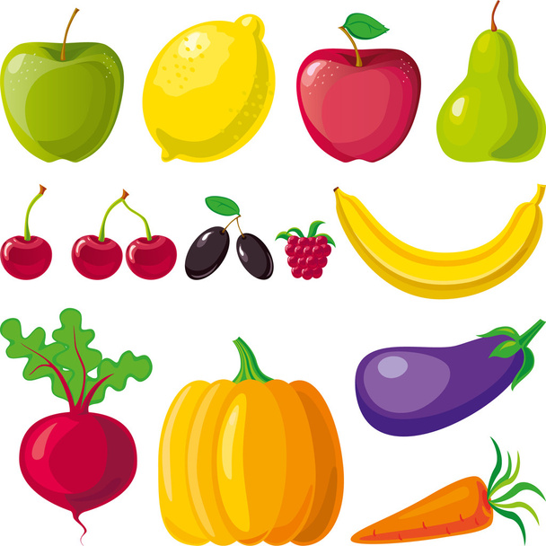 Fruits_vegetables - ベクター画像