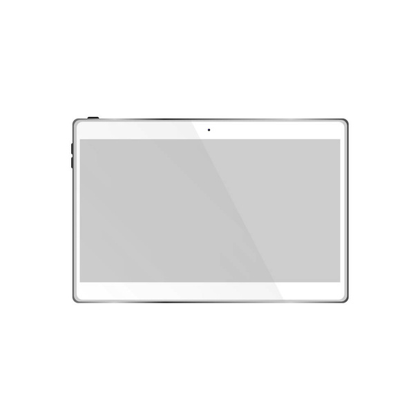 Tablet PC realista con pantalla en blanco aislada sobre fondo blanco. Vector eps10 ilustración - Vector, imagen