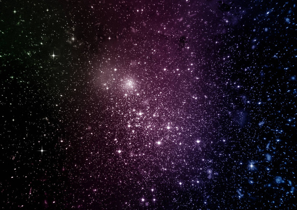 Stars, dust and gas nebula in a far galaxy - Fotoğraf, Görsel
