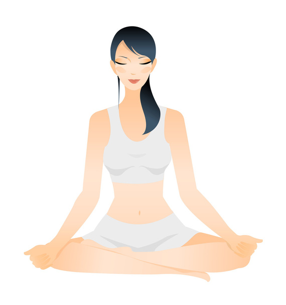 Frau praktiziert Yoga - Vektor, Bild