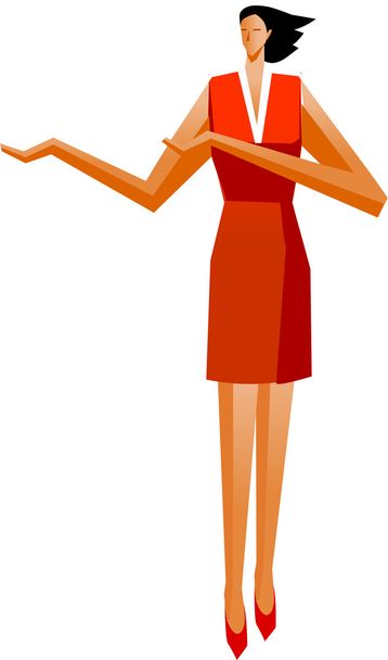 Businesswoman handsup - Vector, Image
