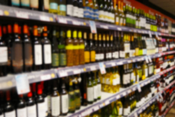 Wine department in supermarket - Foto, imagen