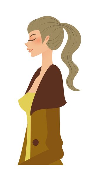 Portrait of a beautiful young girl - Vector, Image
