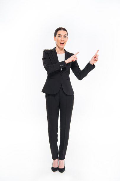 Businesswoman pointing with fingers    - Photo, Image