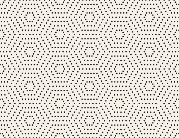 微妙な黒と白のベクトル ドット六角破線パターン - ベクター画像