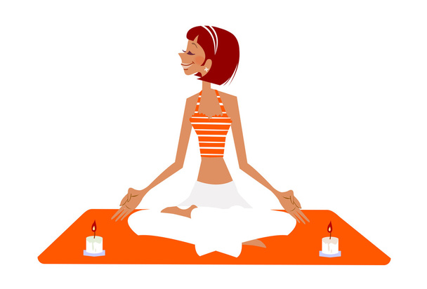 Woman yoga stretching - Vector, Image
