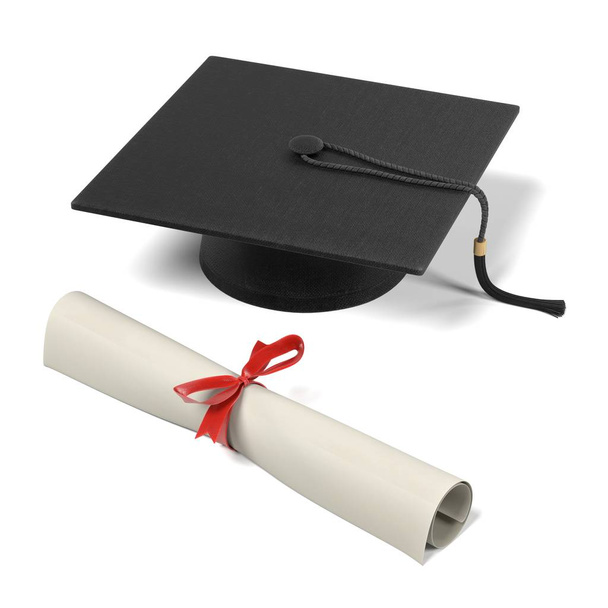 realistic 3d render of graduation set - Photo, Image