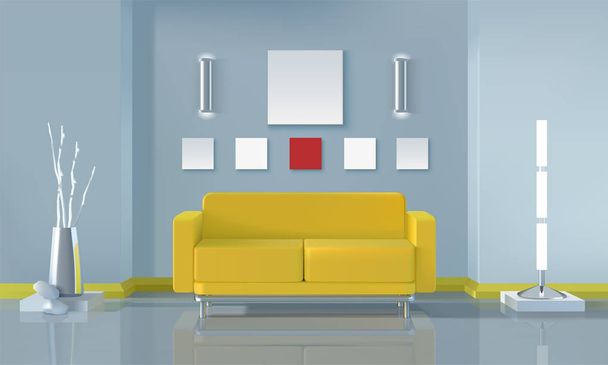 μοντέρνο σαλόνι εσωτερική διακόσμηση  - Διάνυσμα, εικόνα