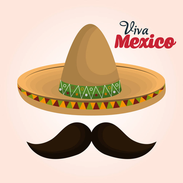 mexican classic sombrero icon - Vector, Image