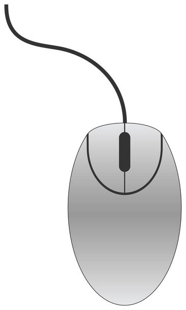 白の背景に灰色のコンピュータ ・ マウス。ベクトルのデザイン. - ベクター画像