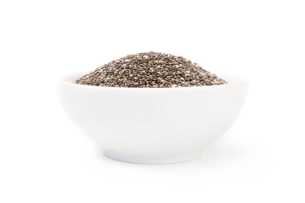 Hromadu chia semen izolované na bílém pozadí - Fotografie, Obrázek