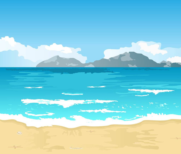 beautiful summer background with beach - Zdjęcie, obraz