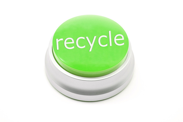 Large green Recycle button - Photo, Image
