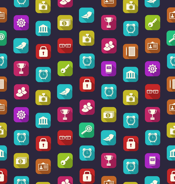 Seamless Pattern with Business and Financial Colorful Icons - Zdjęcie, obraz