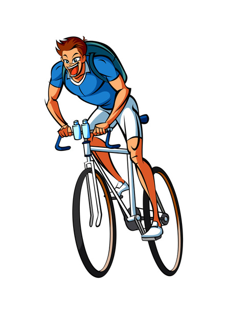 Sportoló, kerékpározás - Vektor, kép