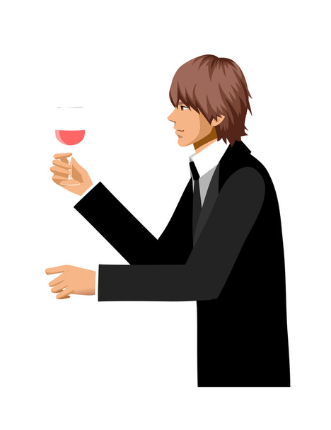 Stylový muž pít koktejl - Vektor, obrázek