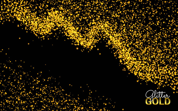 Abstraktní šumivé svítící Gold Dust Glitter exploze hvězda vlny pozadí, stěrka pro částice. Šablona návrhu vektorové. - Vektor, obrázek