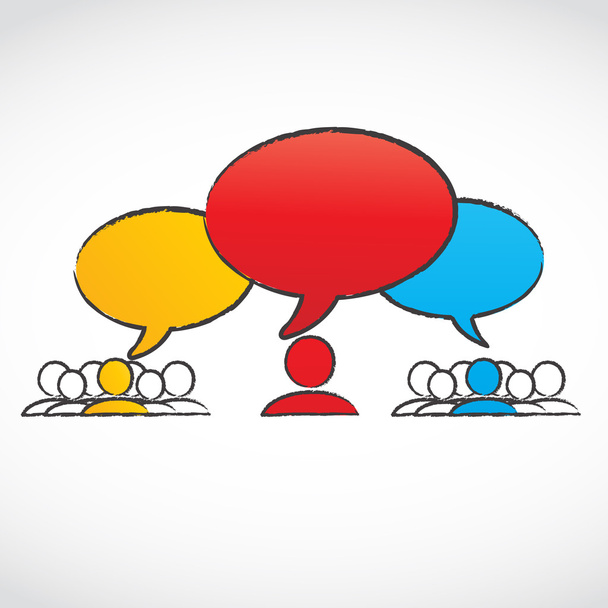 Conversation groups with speech bubbles - Vector, Image