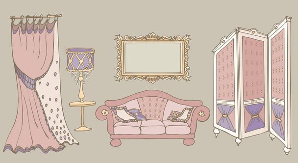 sofá pantalla color rosa
 - Vector, Imagen