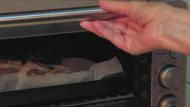 Cocina de piezas de pescado en el horno electrónico moderno
. - Metraje, vídeo