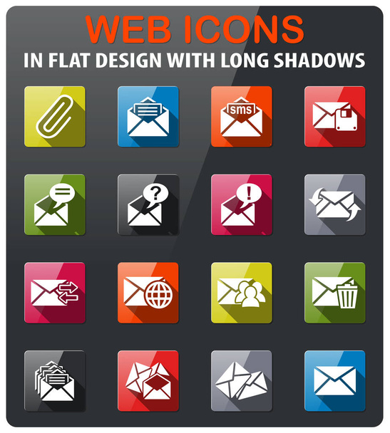 mail and envelope icon set - Vector, Image