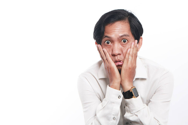 Funny Young Asian Businessman Looked Very Bored - 写真・画像