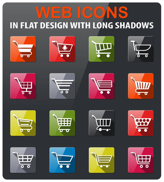 shopping cart icon set - Vector, Image
