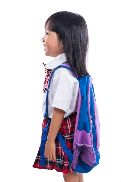 Happy Asian Chinese little girl with school bag - Photo, Image