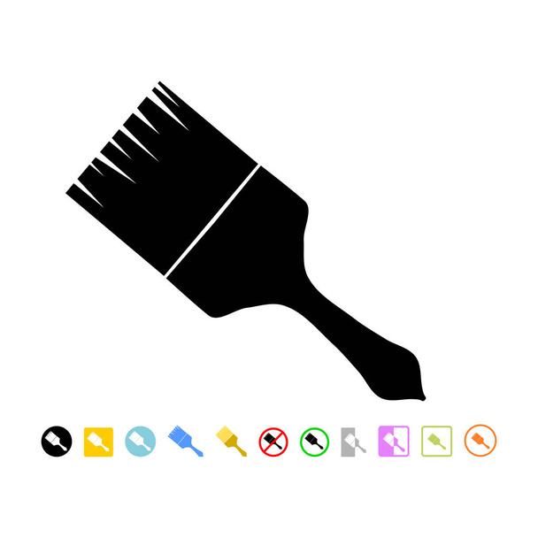 Ecset lapos stílusú ikon - Vektor, kép