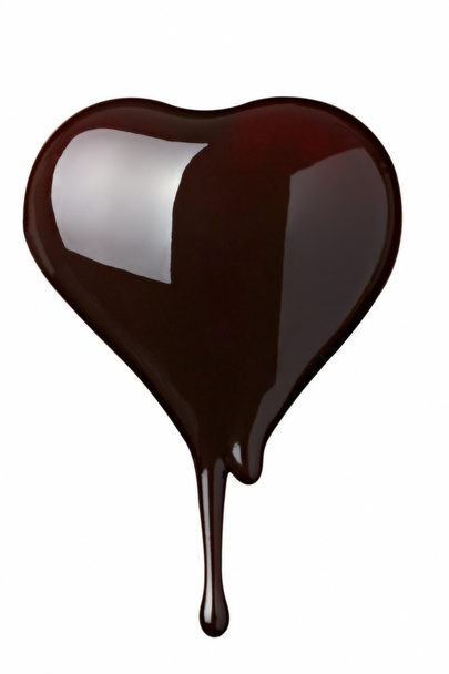 xarope de chocolate vazamento coração forma amor
 - Foto, Imagem