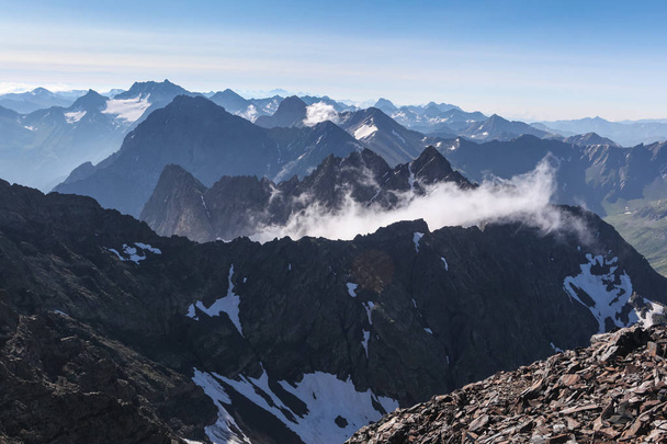 Russia. Sochi. Caucasus. A morning view of mountains from top of Pseashkho. - Foto, Bild