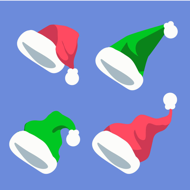 Gyűjtemény karácsonyi kalapok - Vektor, kép