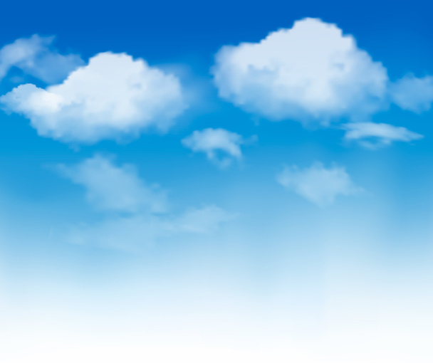 Cielo azul con nubes. Fondo vectorial - Vector, Imagen