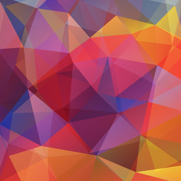 Hintergrund aus Dreiecken. quadratische Komposition mit geometrischen Formen. Folge 10 rot, blau, gelb, orange. - Vektor, Bild