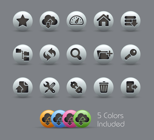 FTP & Hosting Icons // Pearly Series - Vector, Imagen